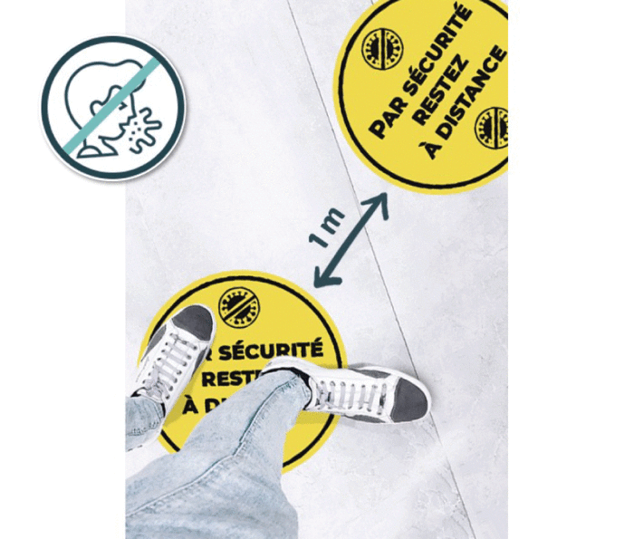 Adhesif au sol rond - 35 et 45 cm diametre